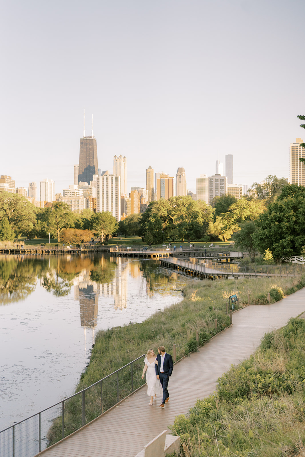 Kara and Kurt walking through Lincoln Park during Chicago Engagement Session